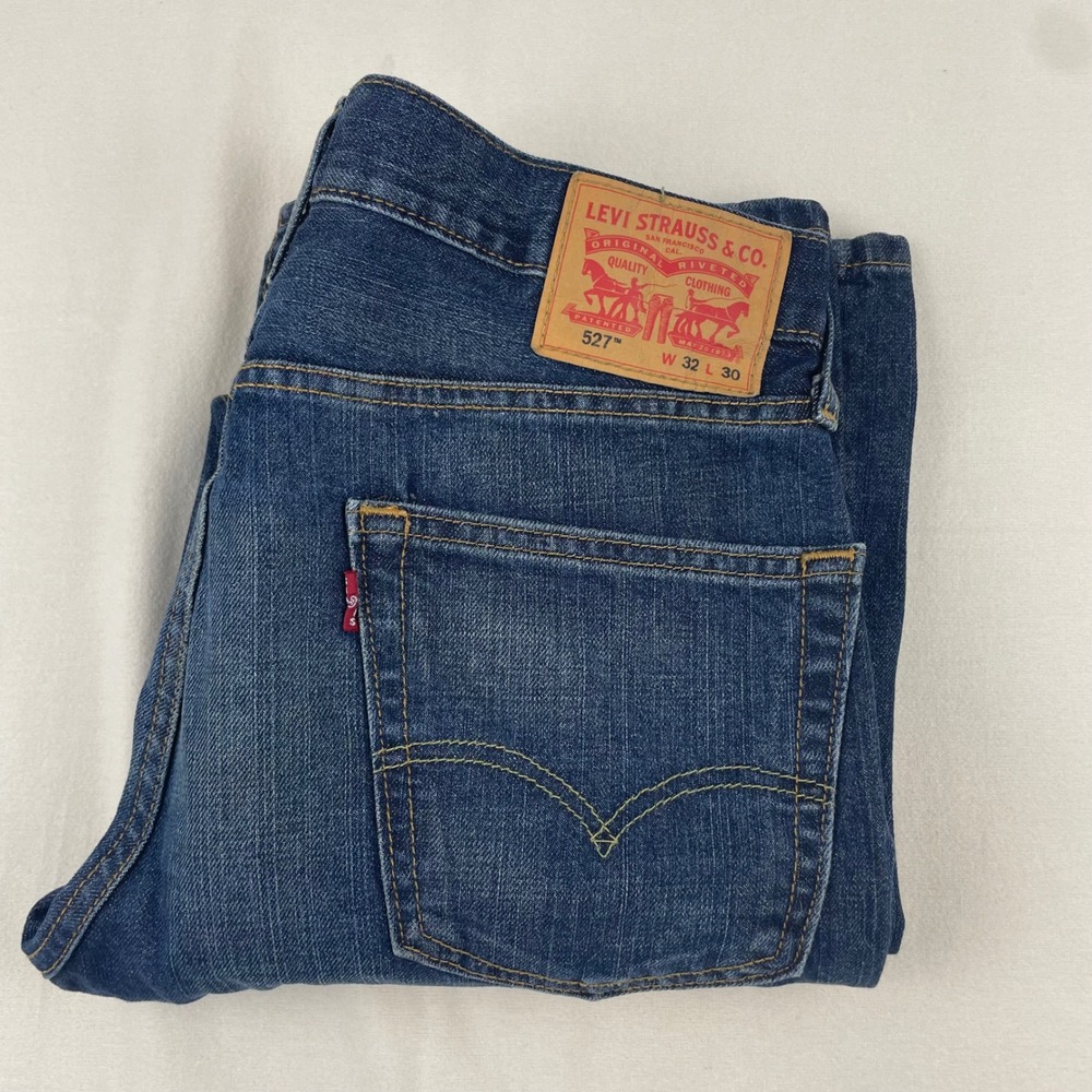 Levis 527 Slim Bootcut Jeans Mens 32x30 Medium Wash Denim 05527-0527